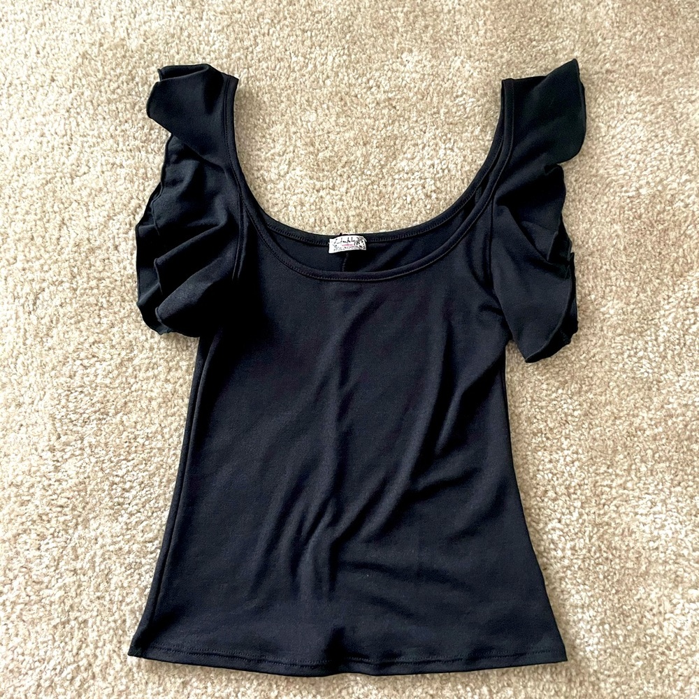 Free People ruffle sleeve top